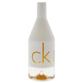 Calvin Klein CK IN2U perfume for women in minimalist white bottle with clear base